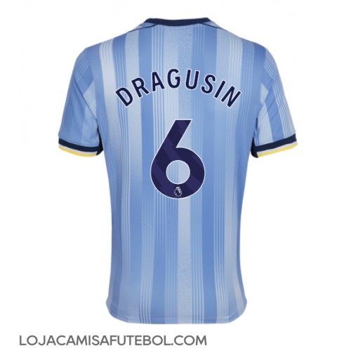 Camisa de Futebol Tottenham Hotspur Radu Dragusin #6 Equipamento Secundário 2024-25 Manga Curta